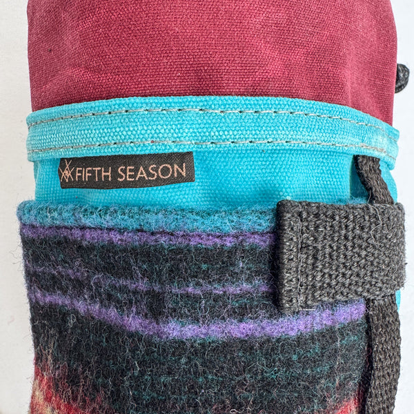 Solstice Sack (Burgundy/Bright Blue/Black Wool)
