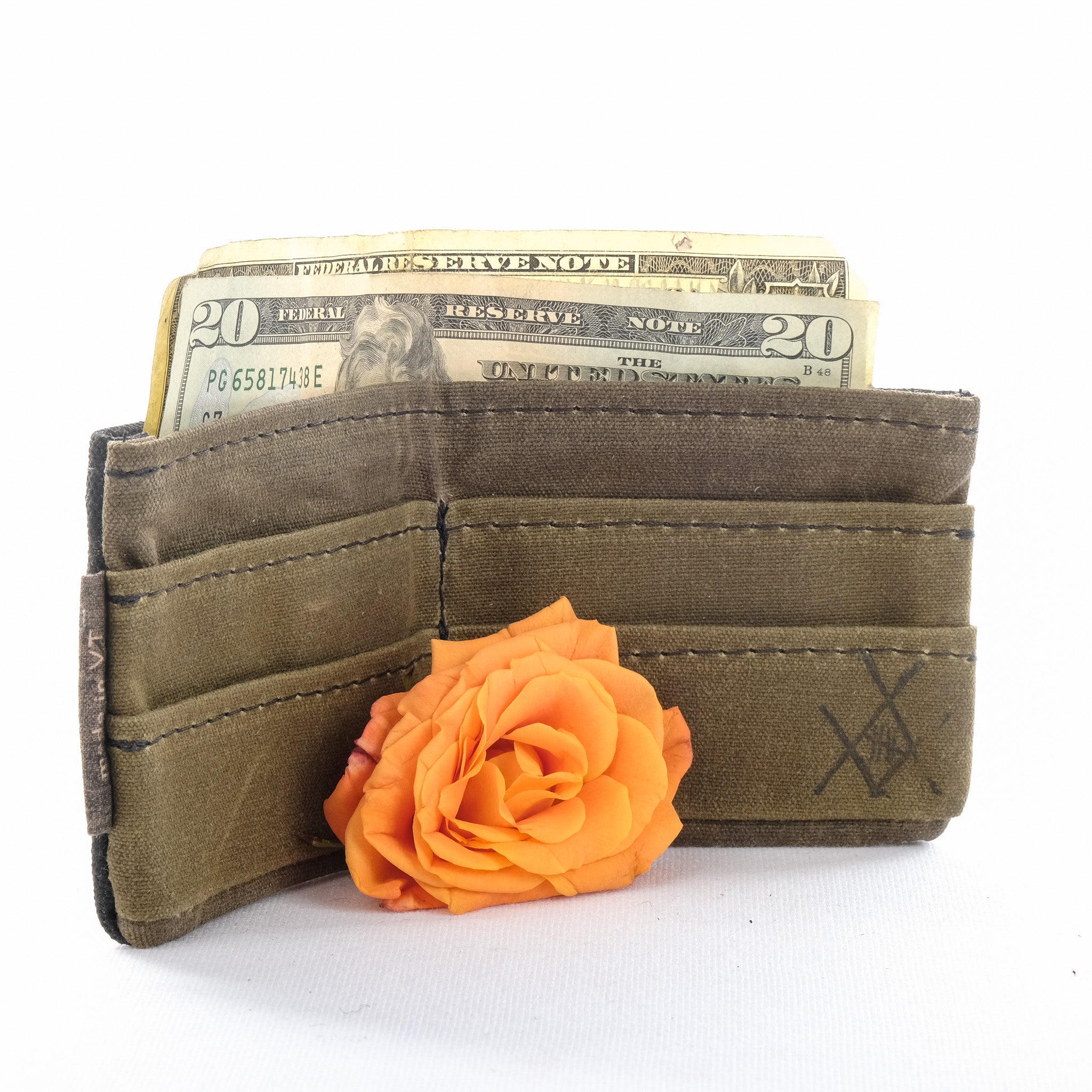 No Waste Wallet (Black/Olive)