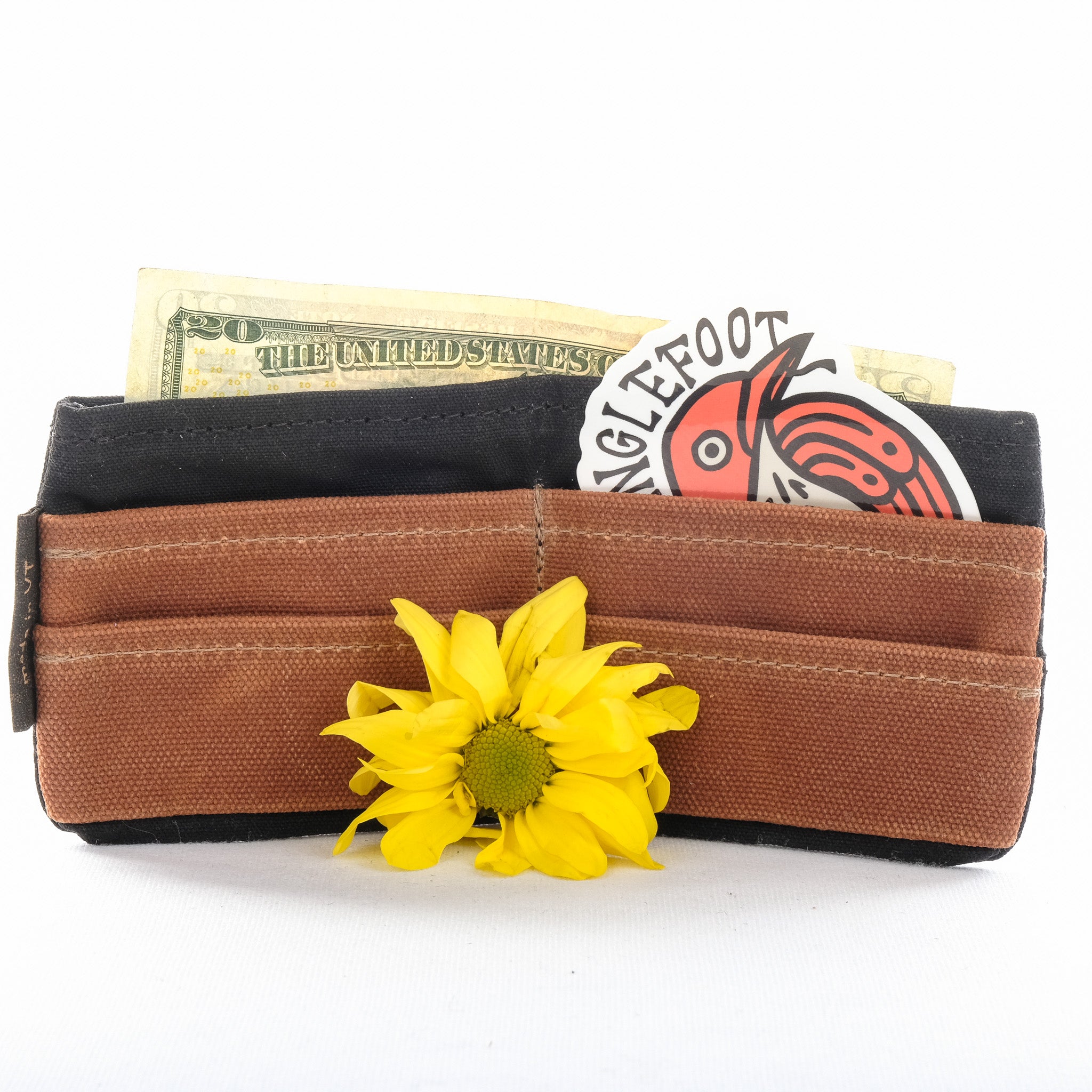 No Waste Wallet (Black/Redwood)