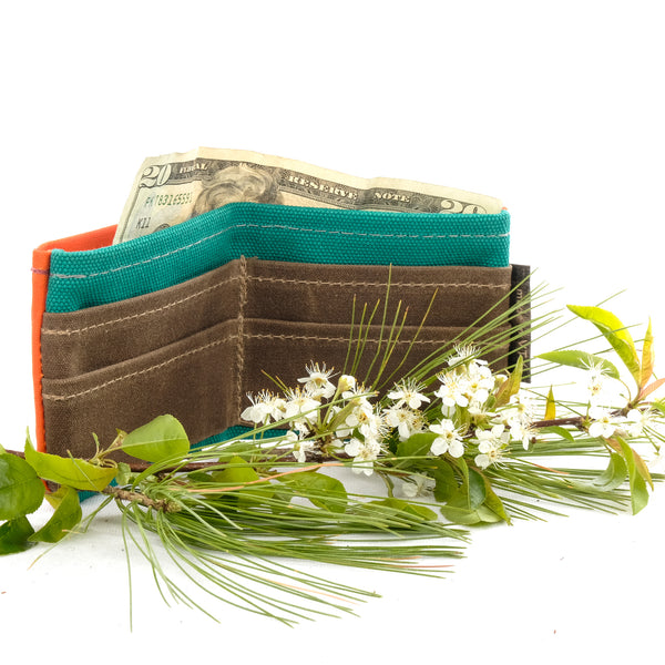 No Waste Wallet (Orange/Bottle Green/Brown)