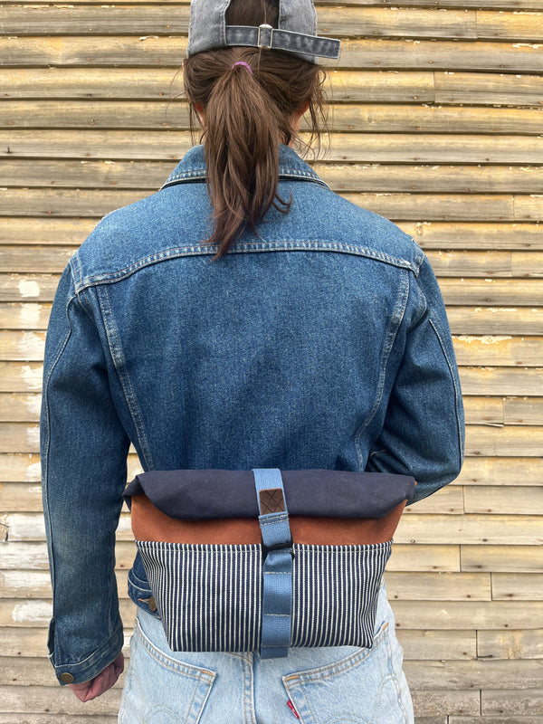 Fanny Allen Pack (Navy/Denim/Redwood)- Now Mounts to Bike!