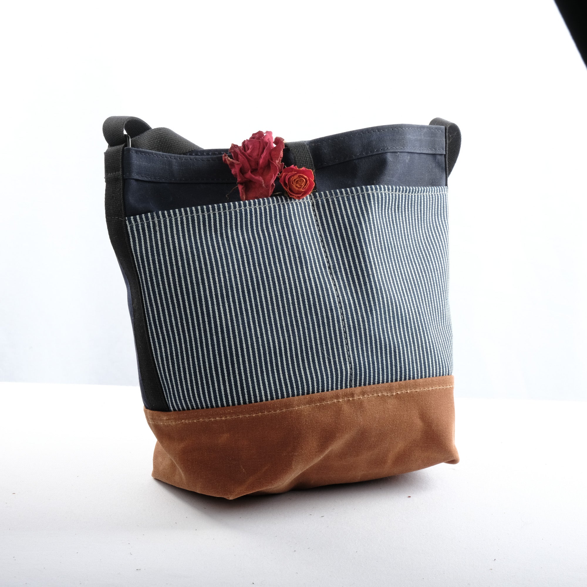 Kedge Sack (Navy/Striped Denim/Redwood)